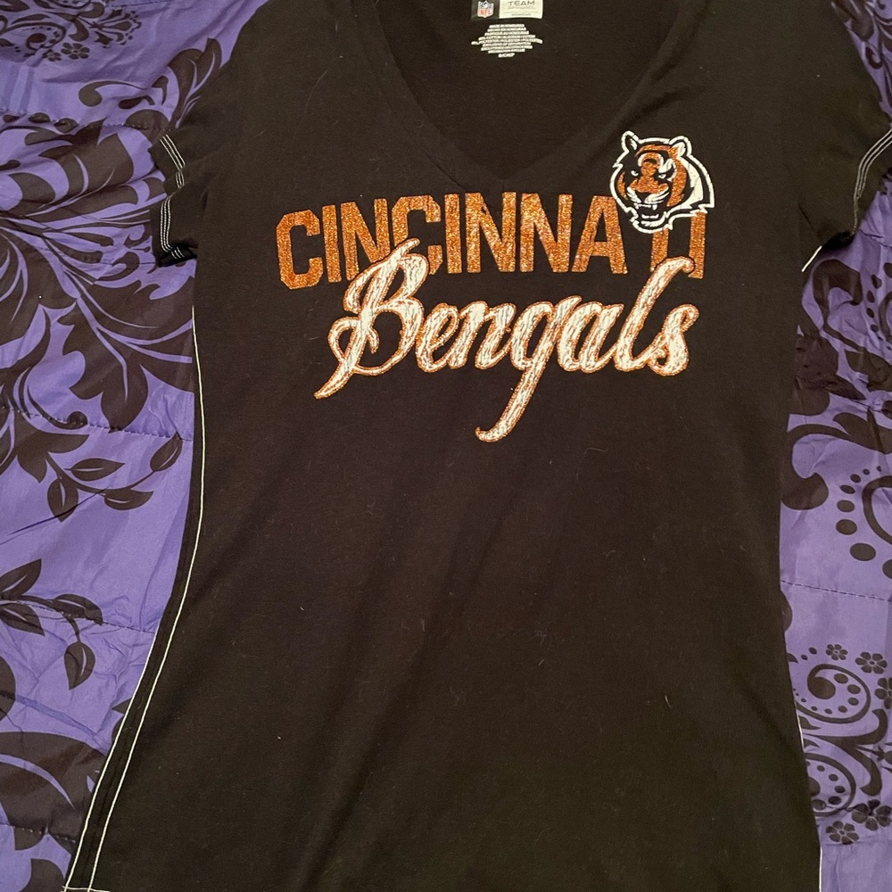 Cincinnati Bengals Women's Black Short Sleeve Tee